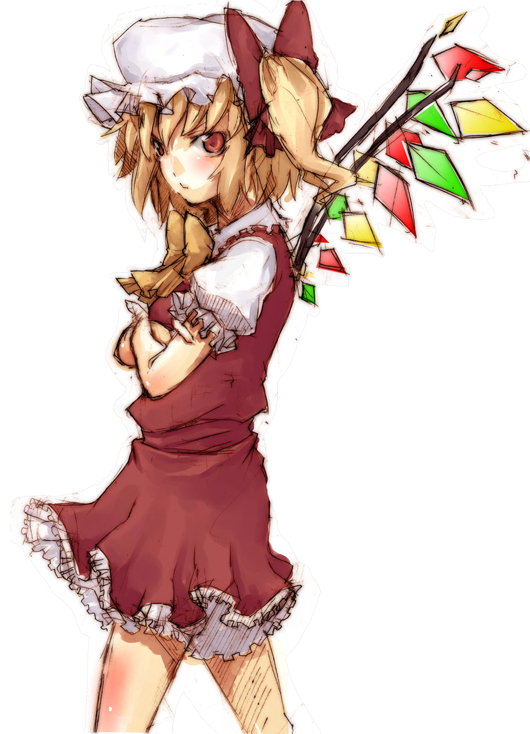 flandre_scarlet, ofuro_(artist), ofuro_(pixiv4010), ofuro_mantarou, red_eyes, touhou, tsundere