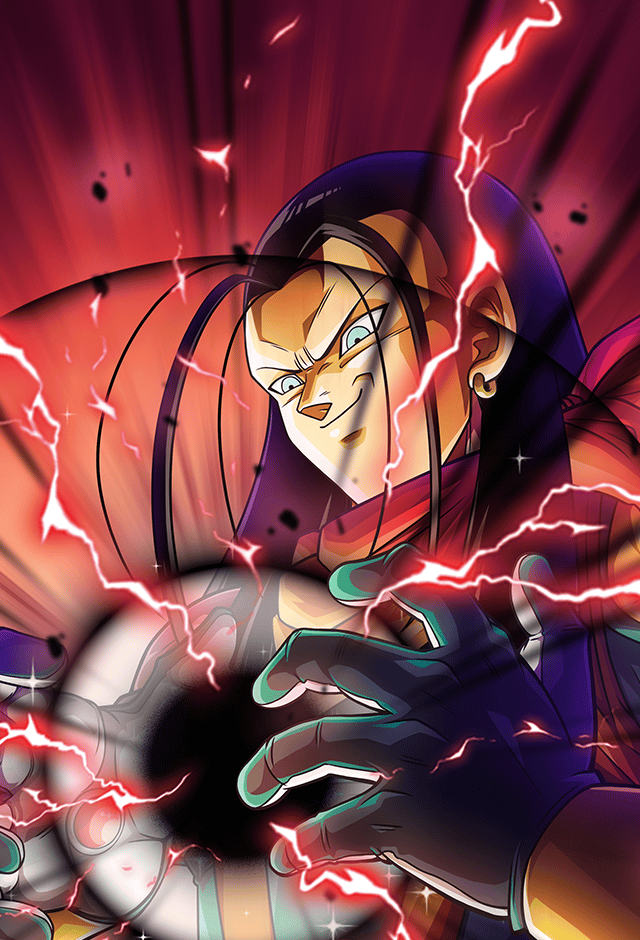 1boy, android, android_17, bandana, black_hair, blue_eyes, card, dragon_ball