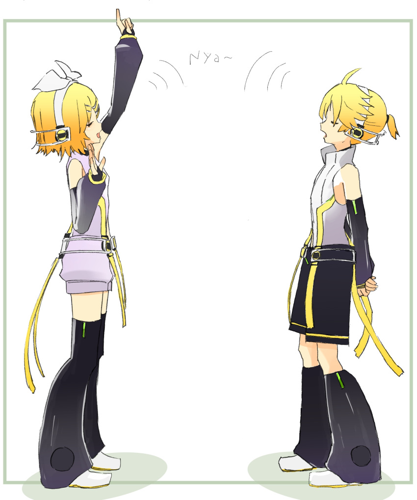 1boy, 1girl, ahoge, arm_up, arms_behind_back, bangs, bare_shoulders, belt