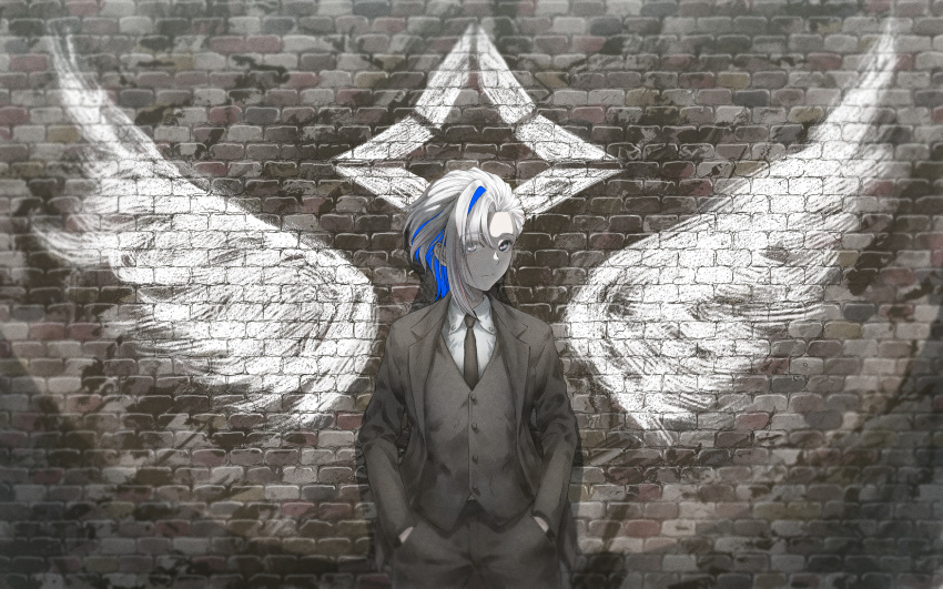 1girl, absurdres, alternate_costume, alternate_hairstyle, amane_kanata, androgynous, asymmetrical_hair, black_jacket