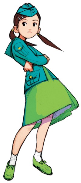 advance_wars, asuka, asuka_(advance_wars), black_eyes, brown_hair, child, crossed_arms, flat_chest