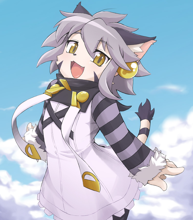 1girl, :3, animal_ear_fluff, animal_ears, animal_nose, beige_fur, cat, cat_ears
