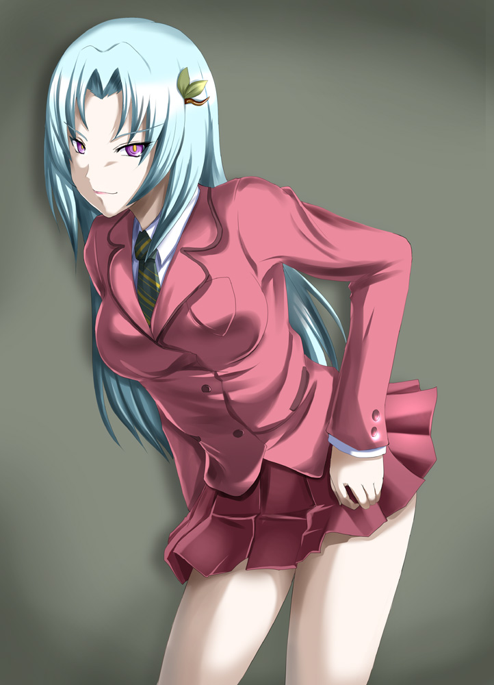 1girl, alternate_costume, bangs, blazer, blue_hair, c-wing, closed_mouth, collared_shirt