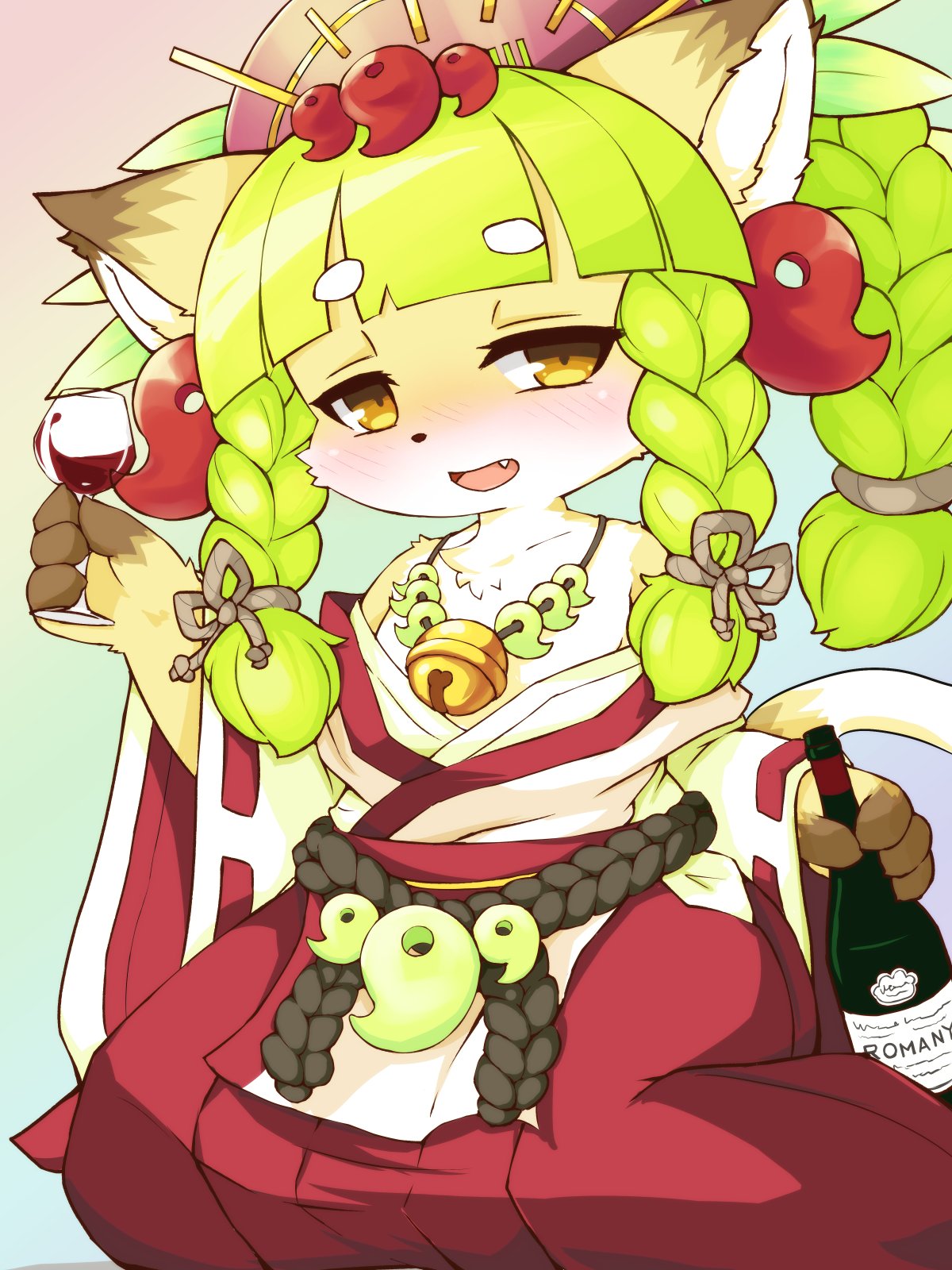 1girl, alcohol, animal_ears, blush, bottle, cat, cat_ears, cat_girl