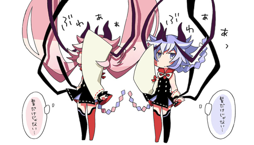 2others, asaiasa0, asymmetrical_sleeves, black_dress, black_legwear, blue_eyes, blue_hair, braid