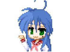 animated_gif, dance, gif, hiiragi_kagami, hiiragi_tsukasa, intro, izumi_konata, lowres, lucky_star, motteke!_serafuku, pixel_art, takara_miyuki, transparent_background
