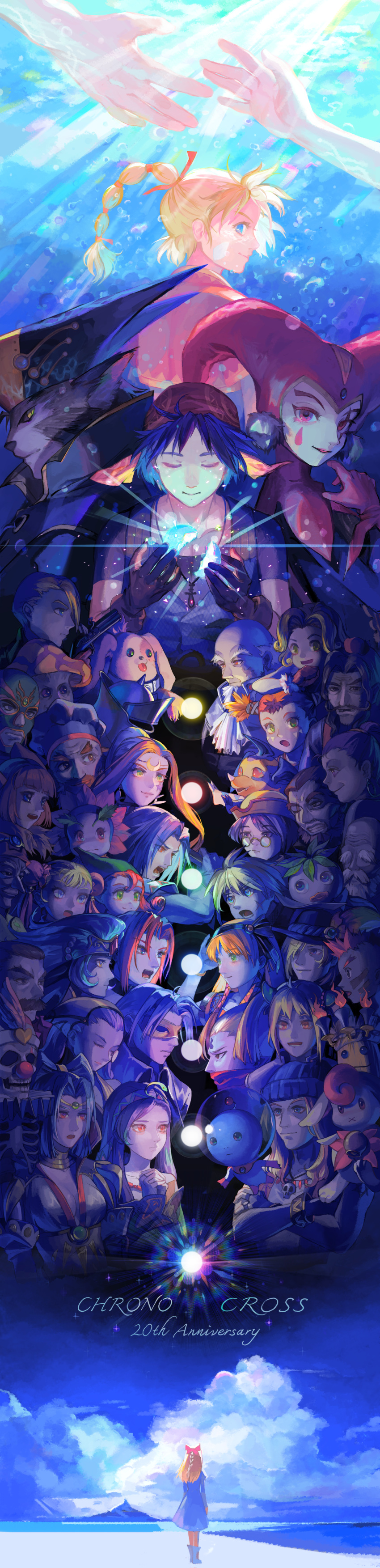 4others, 6+boys, 6+girls, :d, :o, absurdres, ahoge, air_bubble