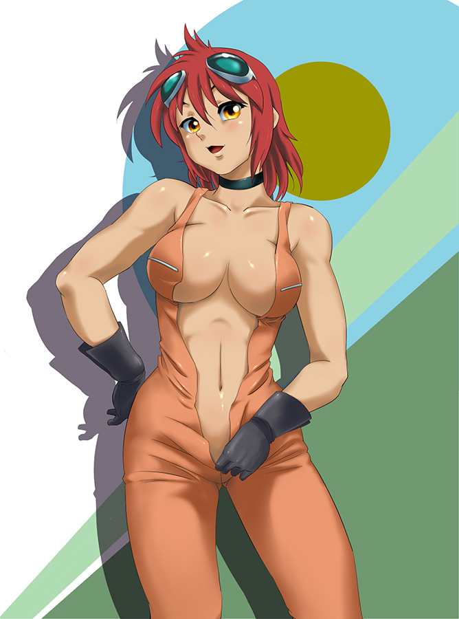 asada_okina, character_request, copyright_request, navel, tagme, unzipped