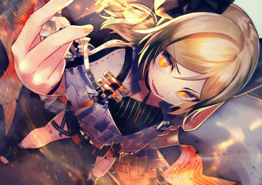 1girl, arknights, commentary_request, eyebrows_visible_through_hair, eyelashes, hair_between_eyes, hitsujike_(hamsterhouse), horns