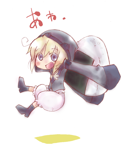 bad_id, beanie, blonde_hair, bloomers, blue_eyes, chibi, hat, minigirl