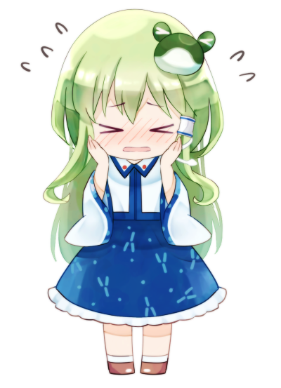 >_<, 1girl, bangs, blue_skirt, blush, bogyaku_no_m, chibi, collared_shirt