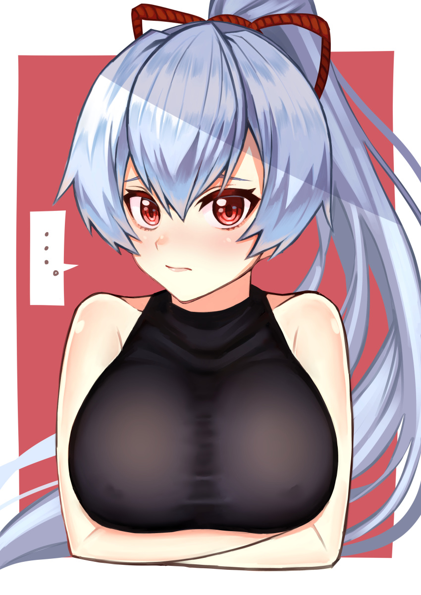 ..., 1girl, absurdres, bangs, bare_arms, bare_shoulders, blue_hair, breasts