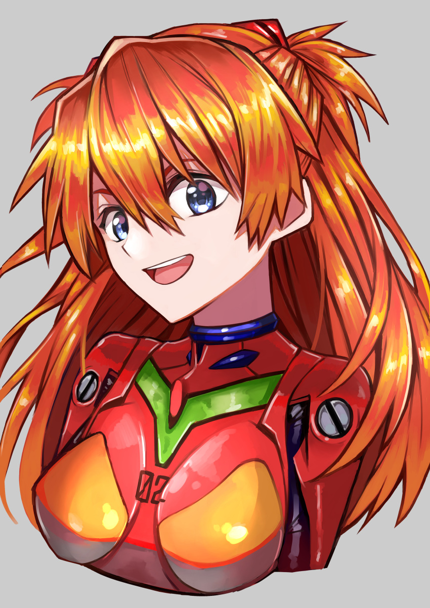 1girl, :d, absurdres, bangs, blue_eyes, bodysuit, breasts, hair_between_eyes