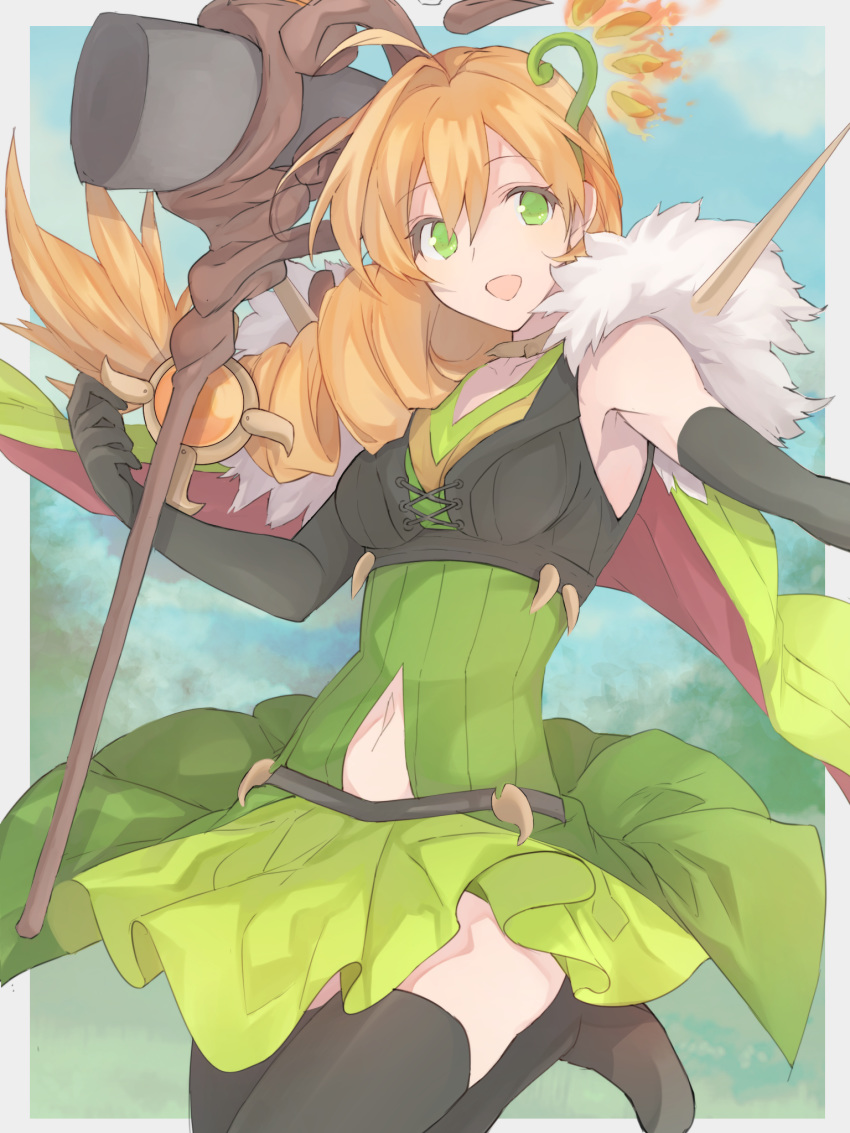 1girl, boots, cape, dress, drill_hair, duel_monster, elbow_gloves, gloves