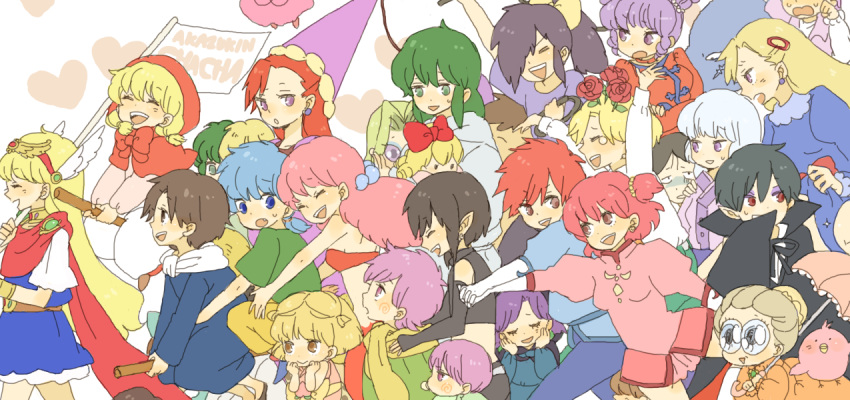 chacha, dorothy_(akazukin_chacha), everyone, happy, magical_girl, magical_princess, orin_(akazukin_chacha), parade