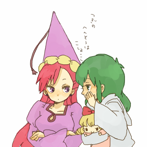 doll, dorothy_(akazukin_chacha), green_eyes, green_hair, hat, long_hair, lowres, pink_hair