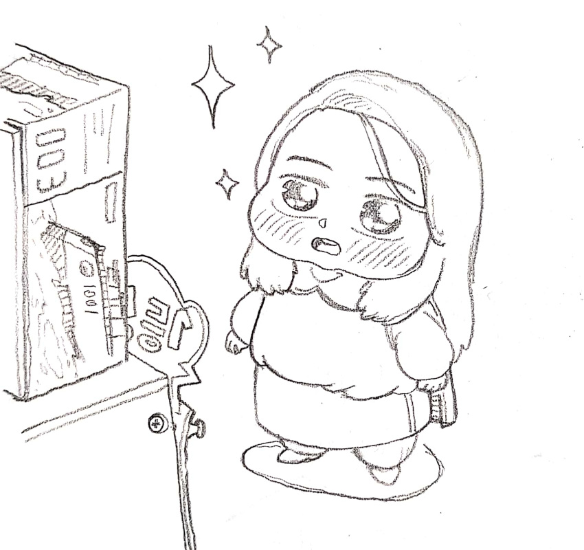 1girl, blush, cupboard, eumme_tongtong_gu-i, highres, invincible_dragon, korean_text, last_origin