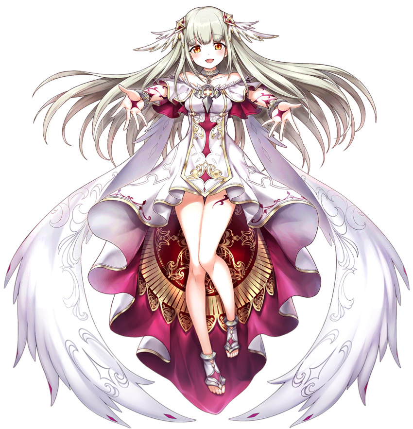 1girl, brown_eyes, brown_hair, cuffs, dress, full_body, long_hair, official_art