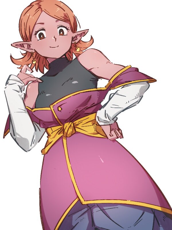 1girl, brown_eyes, chronoa, closed_mouth, dragon_ball, dragon_ball_heroes, dragon_ball_xenoverse, earrings