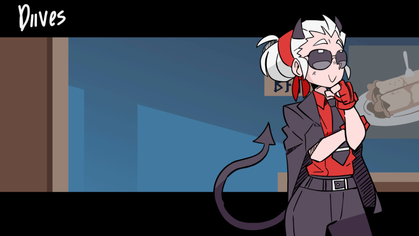 /\/\/\, 1girl, :c, animated, animated_gif, artist_name, bare_arms, belt