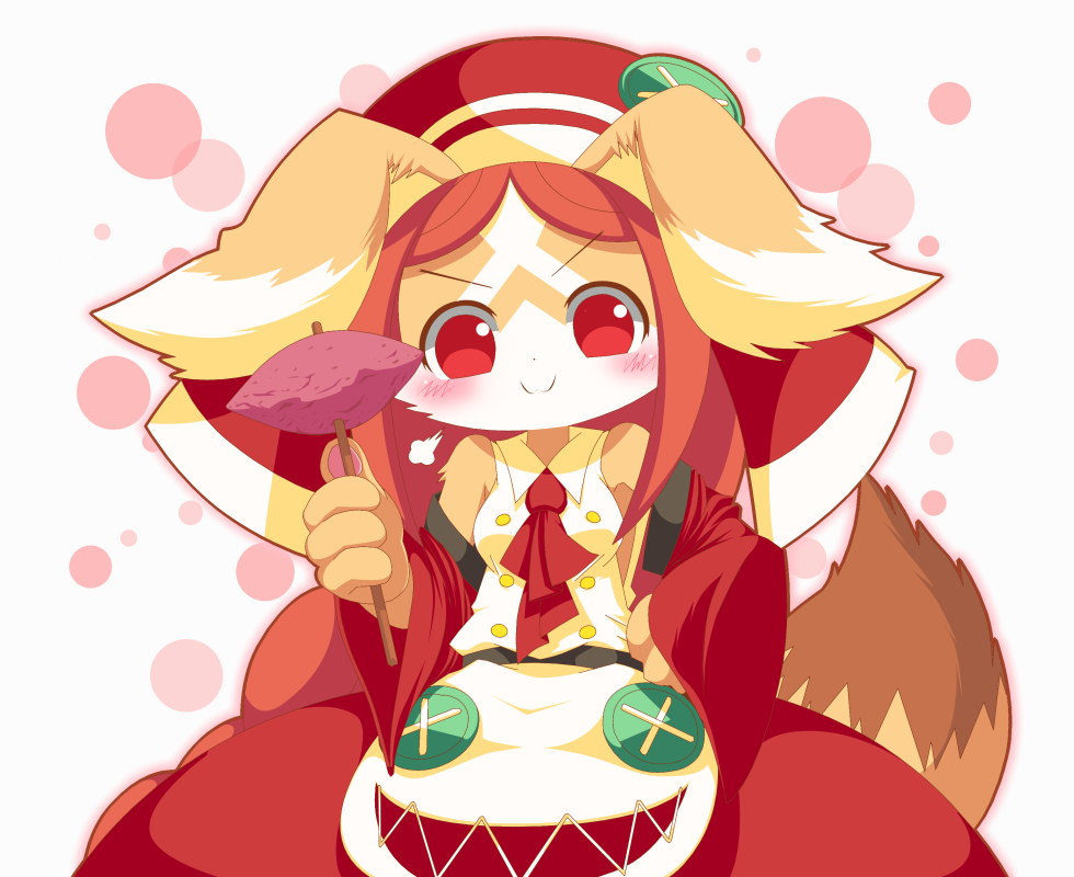 1girl, animal_ears, bare_shoulders, blush, breasts, brown_fur, brown_hair, chantico_(fullbokko_heroes)