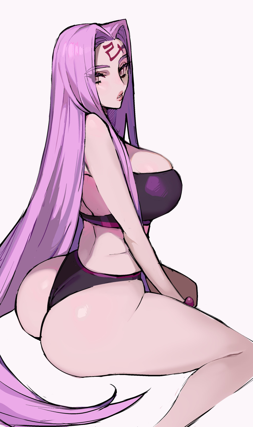 1girl, absurdres, arched_back, ass, bikini, black_bikini, breasts, commentary