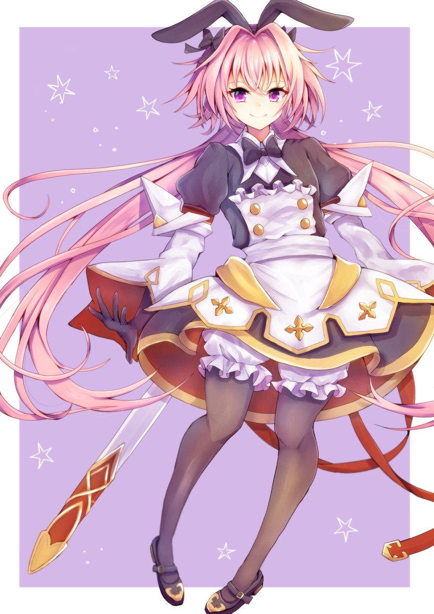 1boy, absurdres, astolfo_(fate), astolfo_(saber)_(fate), bangs, black_bow, black_footwear, black_gloves