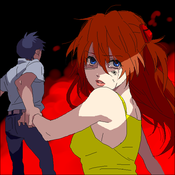 bruise, bruises, ikari_shinji, injury, mayumio, neon_genesis_evangelion, oekaki, souryuu_asuka_langley