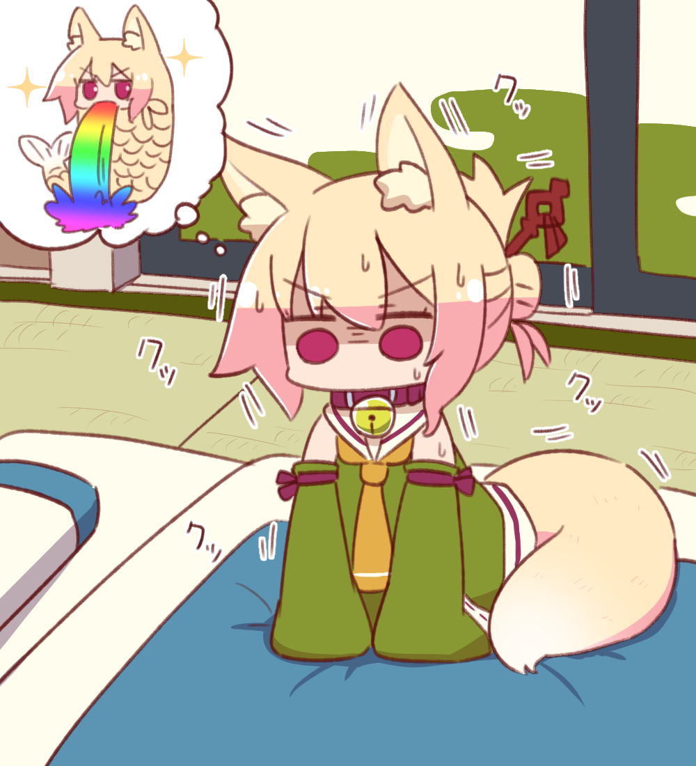 1girl, animal, animal_ear_fluff, animal_ears, bangs, bare_shoulders, bell, bell_collar