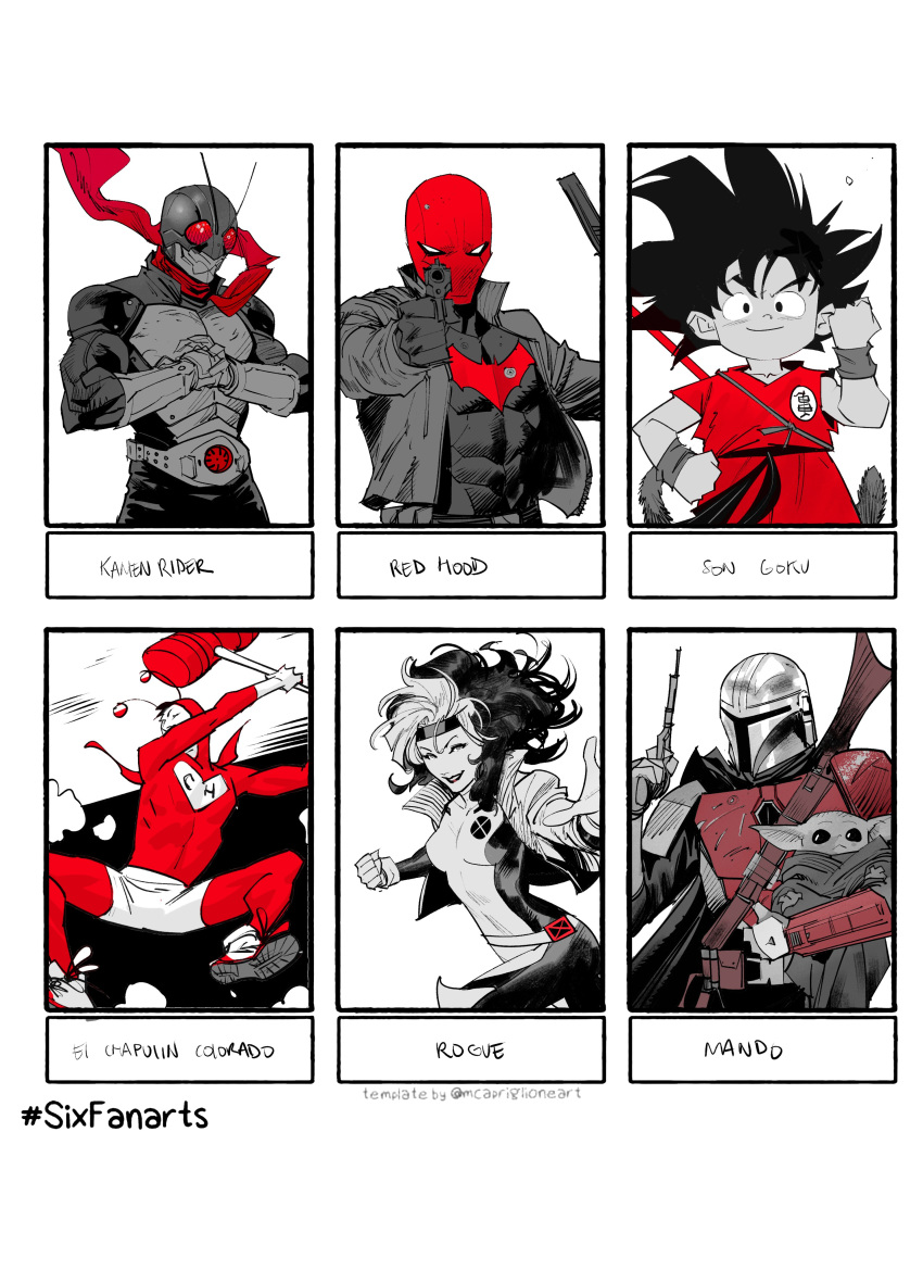 1girl, 5boys, absurdres, alien, antennae, armor, baby, bat