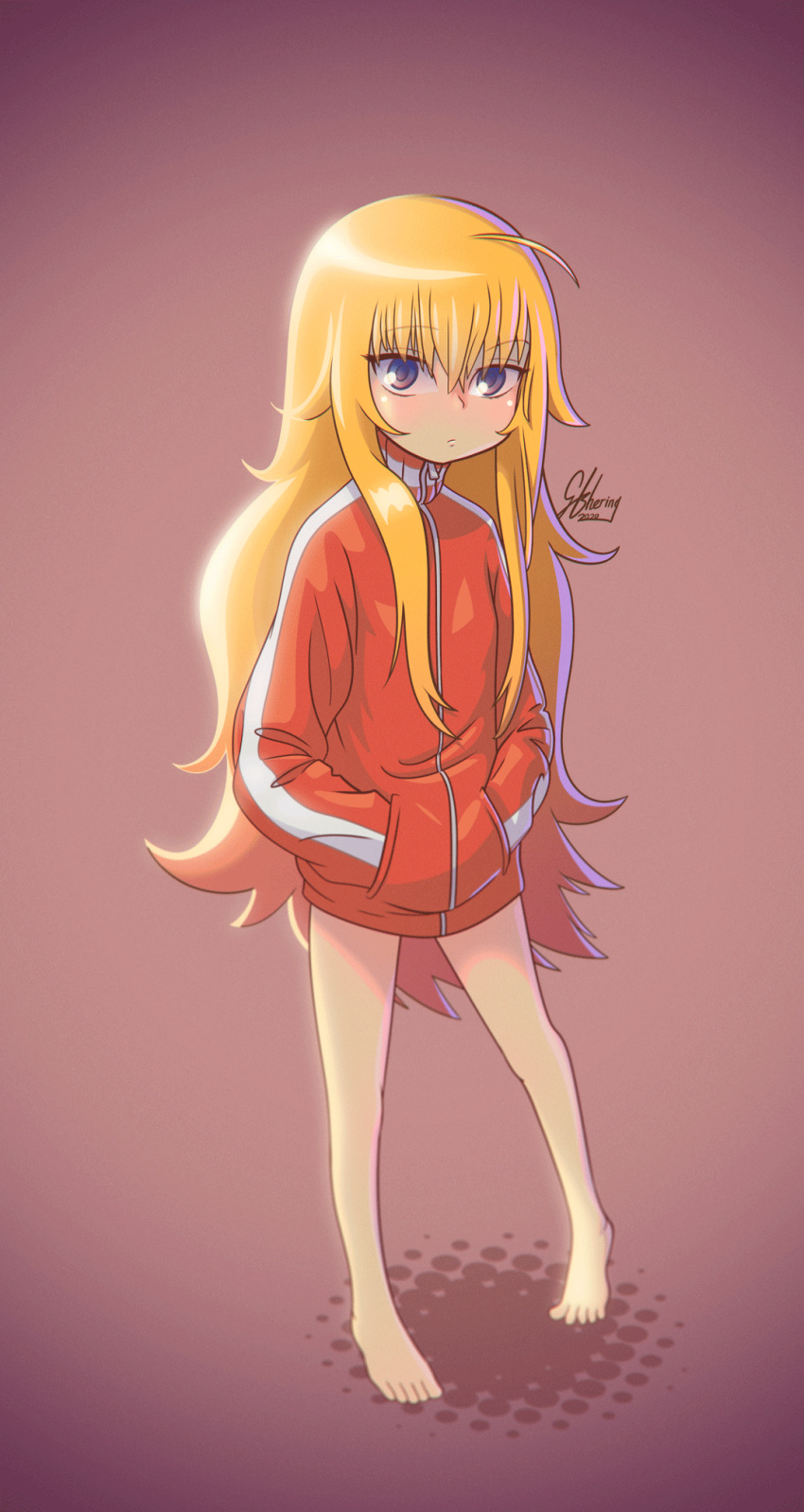 1girl, ahoge, blonde_hair, blue_eyes, blush, gabriel_dropout, gbhering, highres