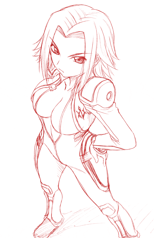 breasts, code_geass, kallen_stadtfeld, misnon_the_great, monochrome, open_clothes, red, short_hair