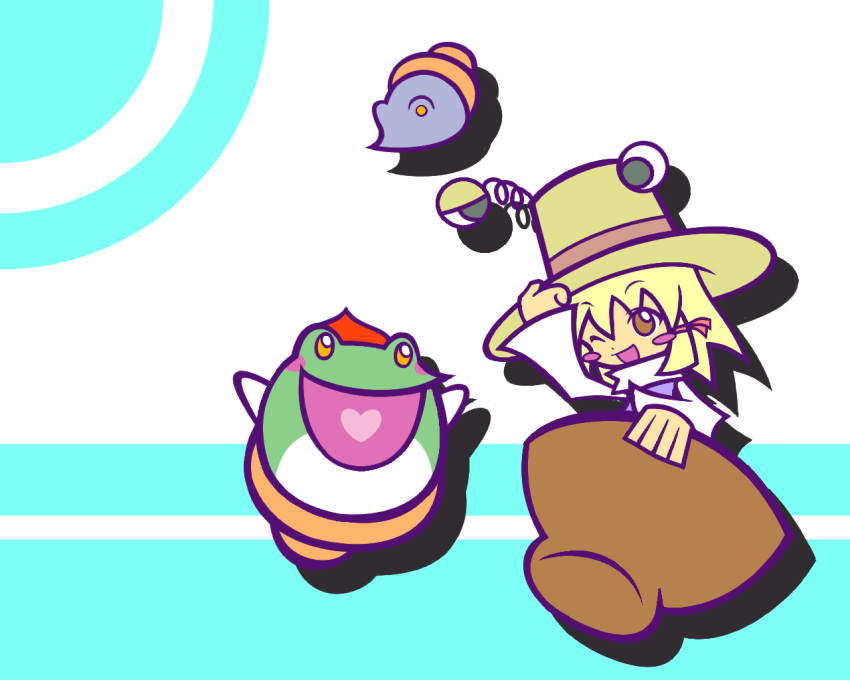 chibi, donguri_gaeru, frog, hat, moriya_suwako, puyopuyo, puyopuyo_artstyle, puyopuyo_fever