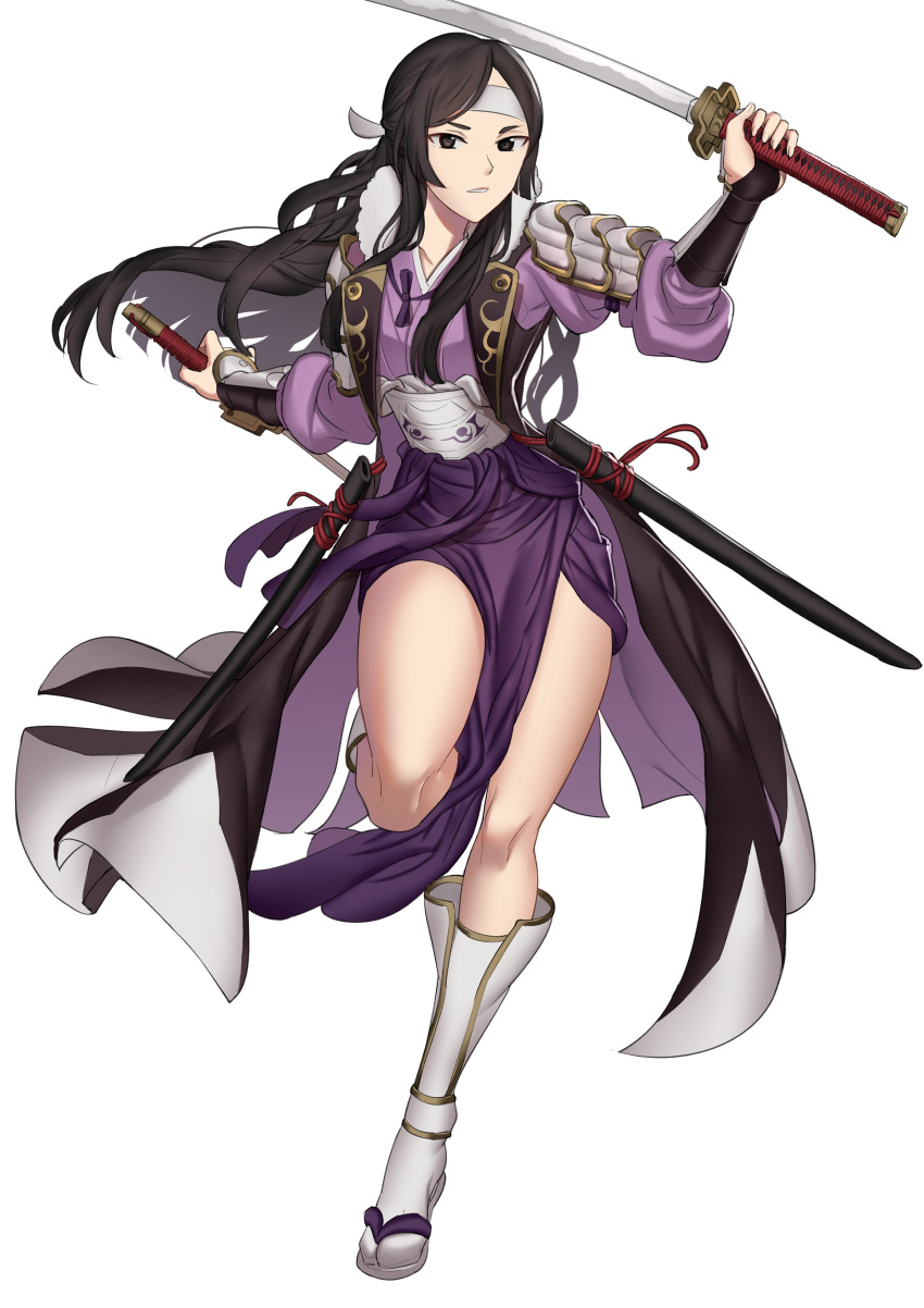 1girl, absurdres, black_eyes, black_hair, dual_wielding, ebinku, fire_emblem, fire_emblem_awakening