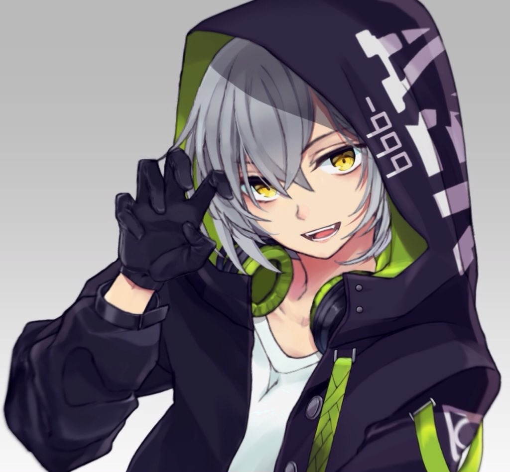 1girl, 2018, :d, aek-999_(girls_frontline), black_gloves, black_jacket, buttons, claw_pose