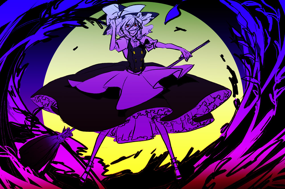 broom, hat, kirisame_marisa, long_hair, ribbon, teyrapak, touhou