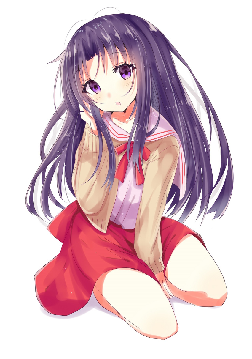 1girl, blush, highres, hizaka, kawana_misaki, long_hair, looking_at_viewer, one_-_kagayaku_kisetsu_e