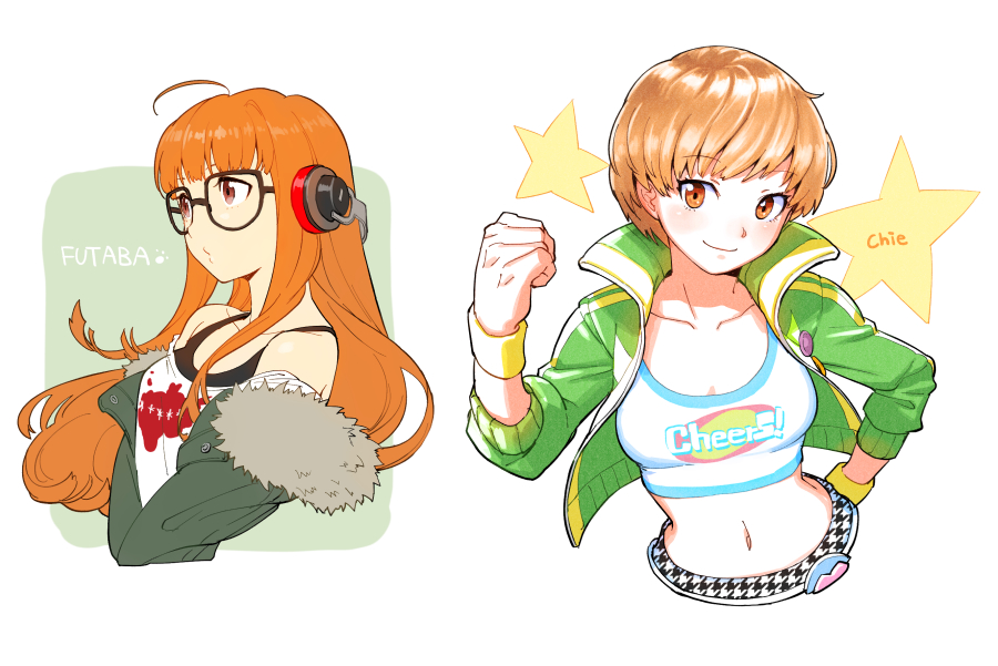 nekobayashi_(nekoforest), persona, persona_4, persona_5, satonaka_chie