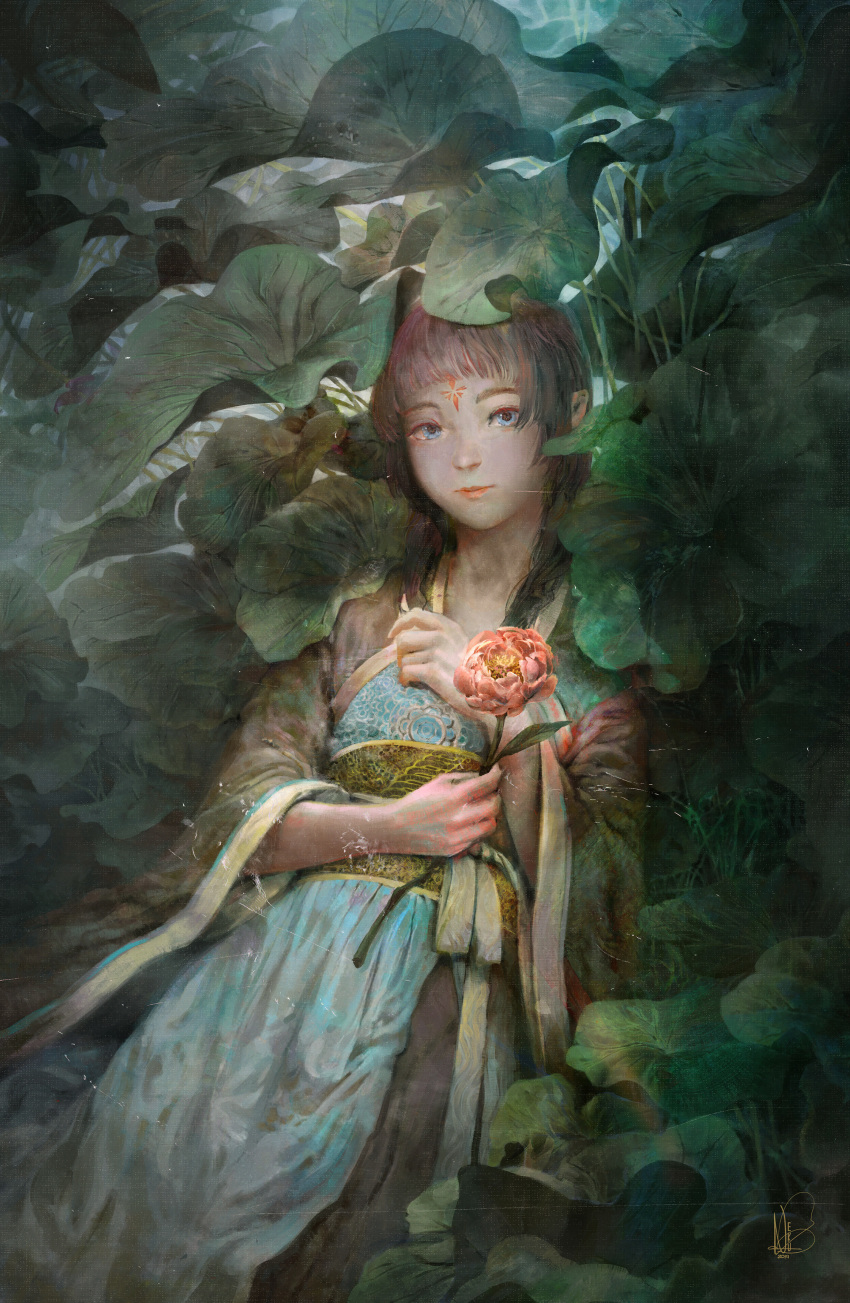 1girl, absurdres, blind, blue_eyes, borrowed_character, chinese_clothes, closed_mouth, facing_viewer