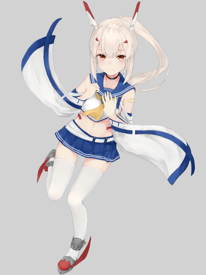 1girl, absurdres, ayanami_(azur_lane), azur_lane, bandaid, bandaid_on_arm, bangs, belt