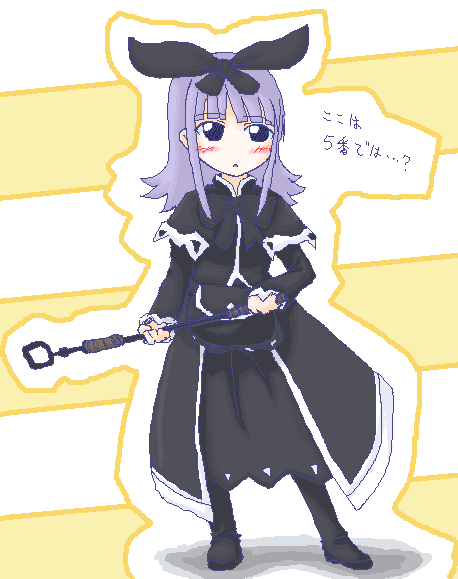 coopa, druaga_no_tou, gothic_lolita, grey_hair, kooba, lolita_fashion, long_hair, oekaki