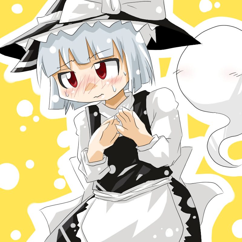 albino, bad_id, blush, cosplay, geperu, hitodama, kirisame_marisa, kirisame_marisa_(cosplay)