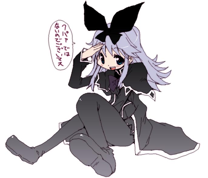 coopa, druaga_no_tou, gothic_lolita, grey_hair, kooba, lolita_fashion, pantyhose, ribbon
