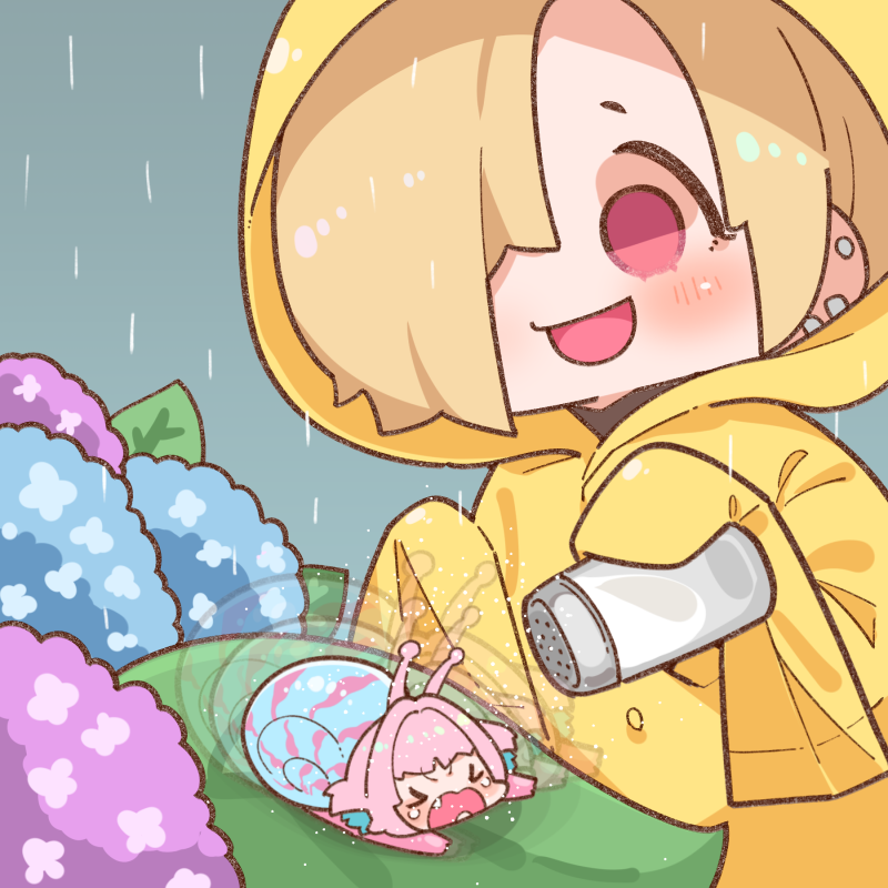 >_<, 2girls, :d, animal_abuse, animalization, antennae, blonde_hair, blue_hair