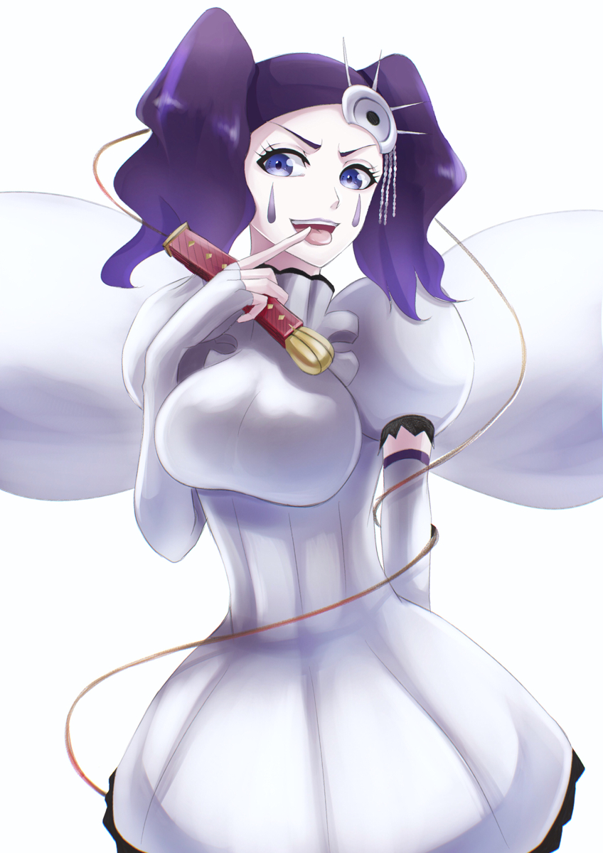 1girl, arrancar, bleach, breasts, cirucci_sanderwicci, dress, elbow_gloves, facial_mark