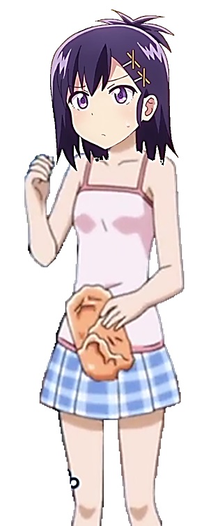 1girl, absurdres, annoyed, bare_arms, blush, cosplay, cranberry_sanae, female