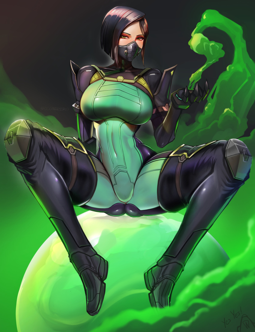 1girl, ass, badcompzero, black_background, black_footwear, black_hair, black_legwear, bodysuit