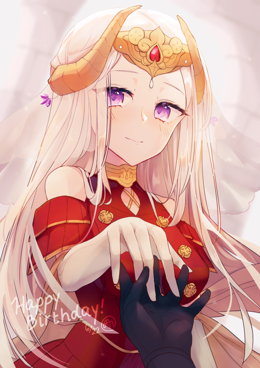 1girl, aftergardens, black_gloves, closed_mouth, dated, edelgard_von_hresvelg, fire_emblem, fire_emblem:_three_houses