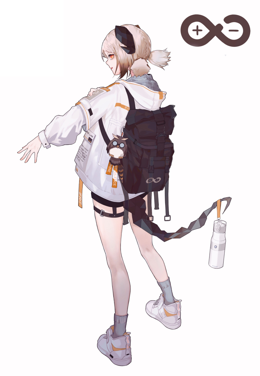 1girl, absurdres, alternate_costume, arknights, backpack, bag, commentary_request, cookie_(ppyf5328)