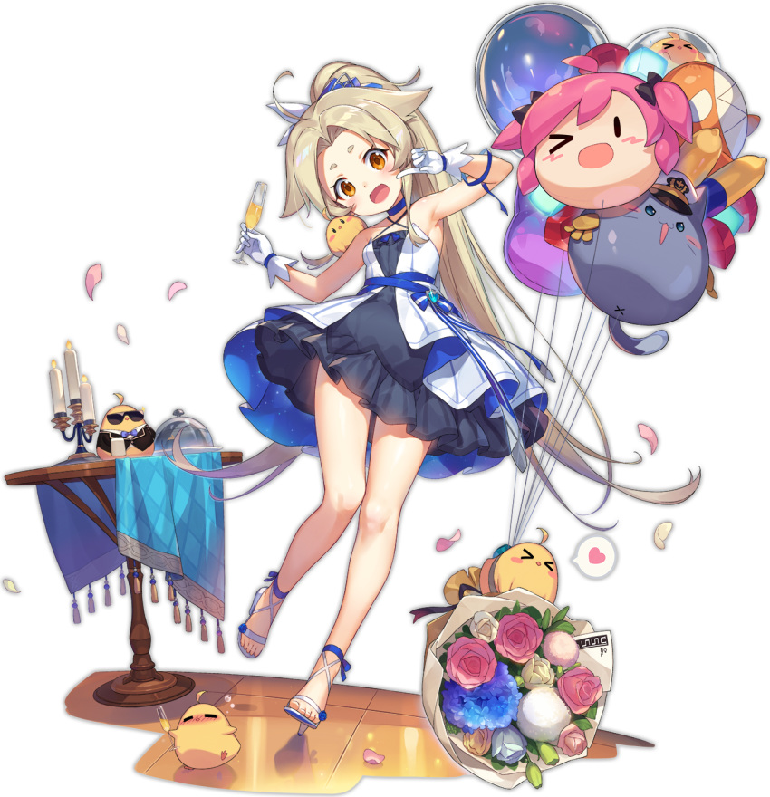 >_<, 1girl, ahoge, alternate_costume, artist_request, azur_lane, balloon, bangs